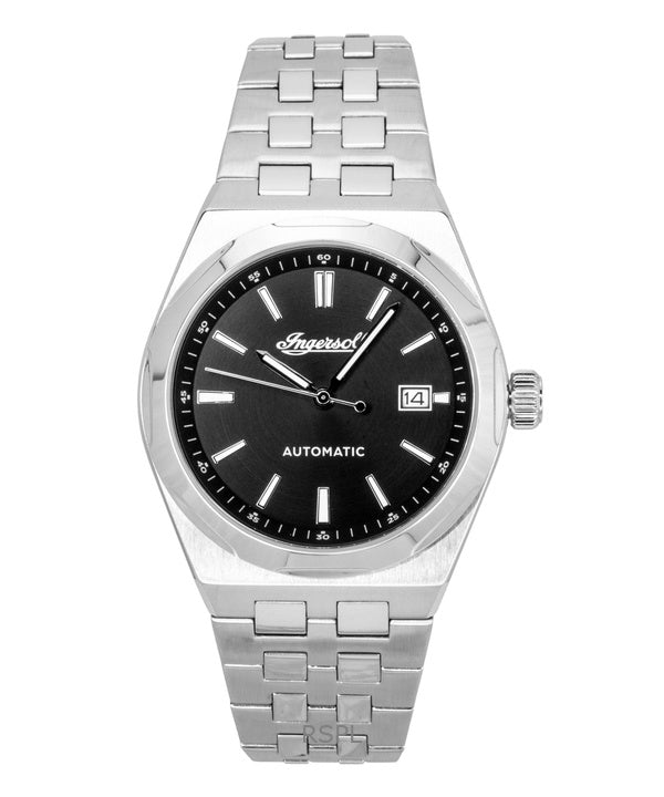 Montre homme Ingersoll The Rider en acier inoxydable, cadran noir, automatique I16801