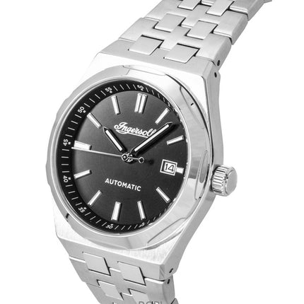 Montre homme Ingersoll The Rider en acier inoxydable, cadran noir, automatique I16801