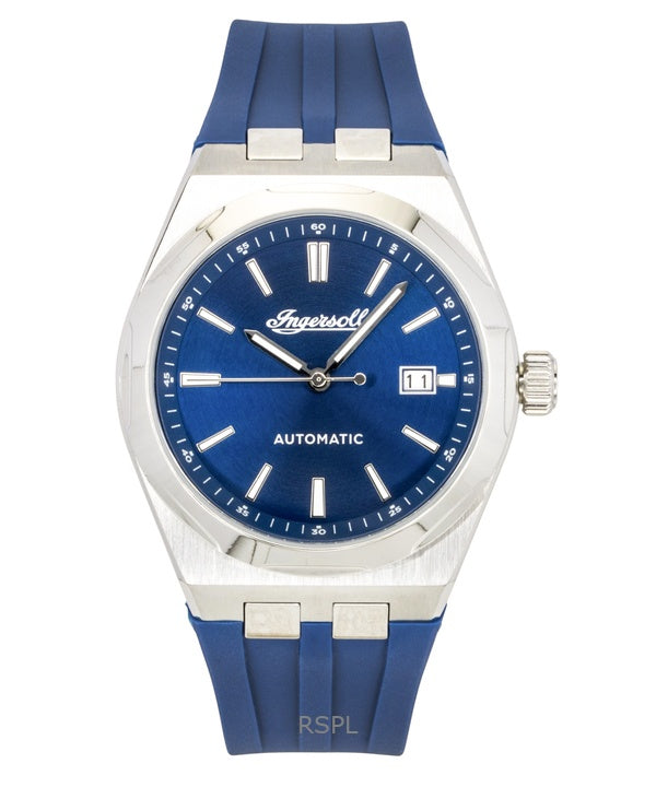 Montre homme Ingersoll The Rider, bracelet en polyuréthane, cadran bleu, automatique I16802