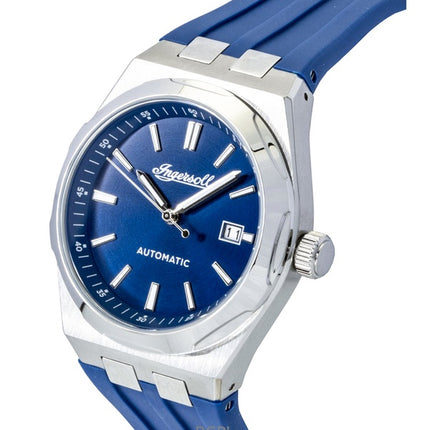 Montre homme Ingersoll The Rider, bracelet en polyuréthane, cadran bleu, automatique I16802