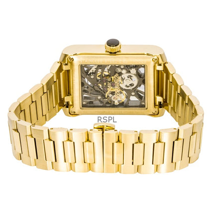 Montre homme Ingersoll The Spur en acier inoxydable doré, cadran squelette noir, automatique I17002