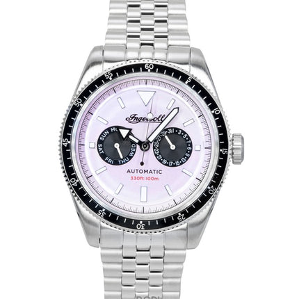 Montre homme Ingersoll Outlaw en acier inoxydable, cadran rose, automatique I17201