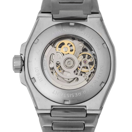 Montre homme Ingersoll The Faller en acier inoxydable, cadran squelette gris, automatique I17601