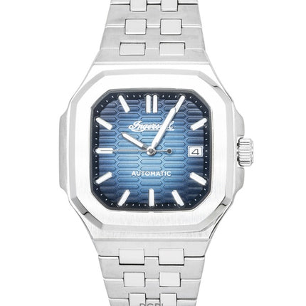 Montre homme Ingersoll The Yield en acier inoxydable, cadran bleu, automatique I17801