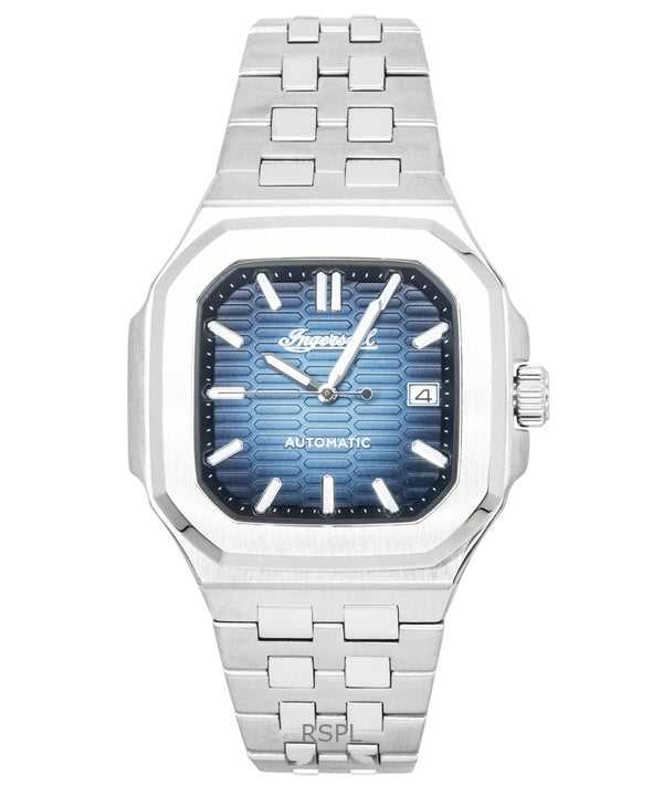 Montre homme Ingersoll The Yield en acier inoxydable, cadran bleu, automatique I17801