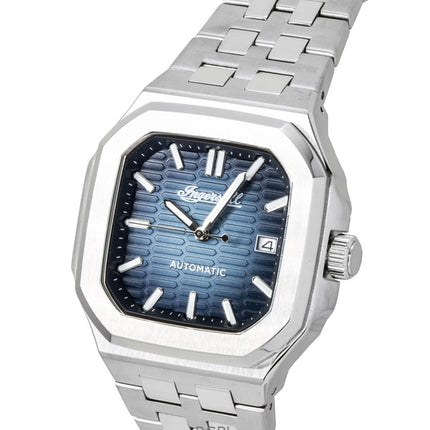 Montre homme Ingersoll The Yield en acier inoxydable, cadran bleu, automatique I17801