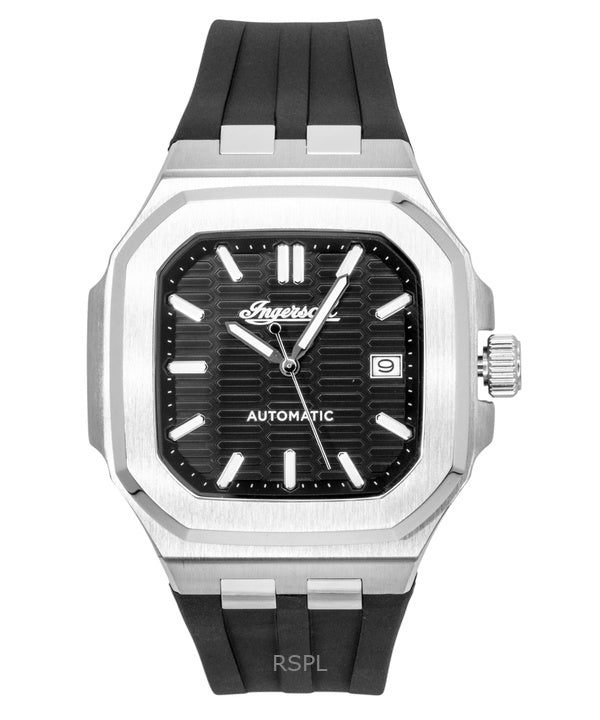 Montre homme Ingersoll The Yield, bracelet en polyuréthane, cadran noir, automatique I17803