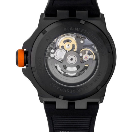 Montre homme Ingersoll The Rigger, bracelet en polyuréthane, cadran squelette noir, automatique I17902