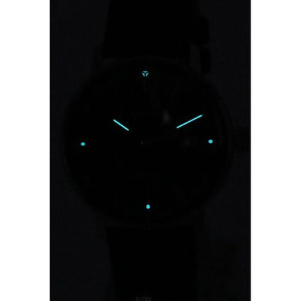 Iron Annie Bauhaus Bracelet en cuir Cadran noir Automatique 50502 Montre pour homme
