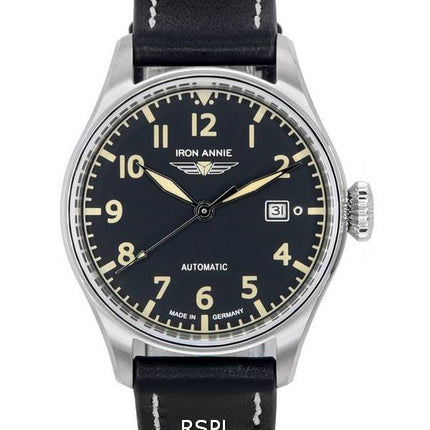 Iron Annie Cockpit Flight Control Cadran Noir Automatique 51622 Montre Homme