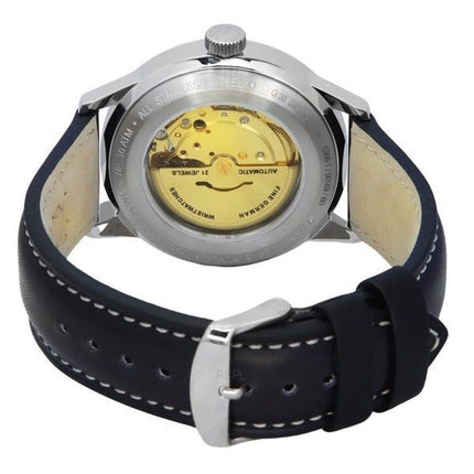 Montre pour homme Iron Annie G38 Dessau avec bracelet en cuir et cadran argenté automatique 53661 100M