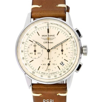 Montre Homme Iron Annie G38 Dessau Chronographe Cadran Beige Quartz 53765 100M