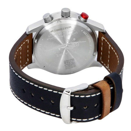 Montre pour homme Iron Annie F13 Tempelhof chronographe bracelet en cuir cadran noir Quartz 56702 100M