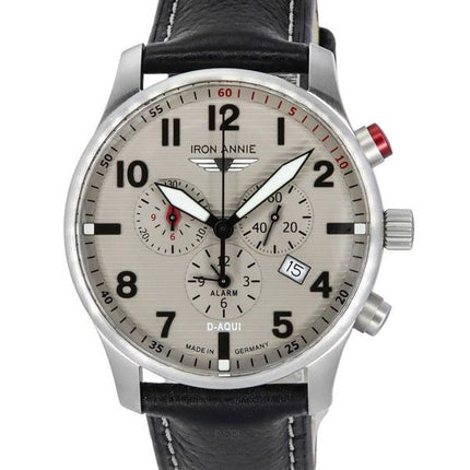 Montre pour homme Iron Annie D-Aqui chronographe bracelet en cuir cadran gris quartz 56844 100M