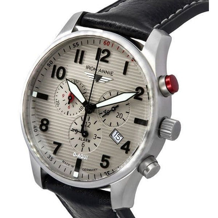 Montre pour homme Iron Annie D-Aqui chronographe bracelet en cuir cadran gris quartz 56844 100M