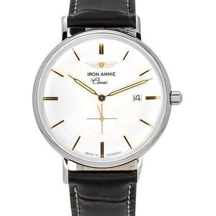 Montre pour homme Iron Annie Classic avec bracelet en cuir et cadran argenté à quartz 59384