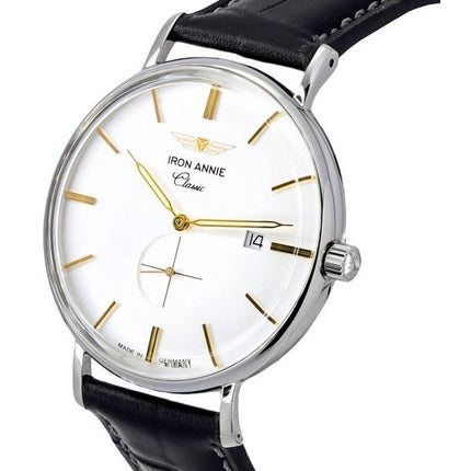 Montre pour homme Iron Annie Classic avec bracelet en cuir et cadran argenté à quartz 59384