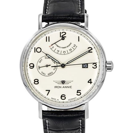 Montre pour homme Iron Annie Amazonas Impressions avec bracelet en cuir et cadran beige automatique 59605