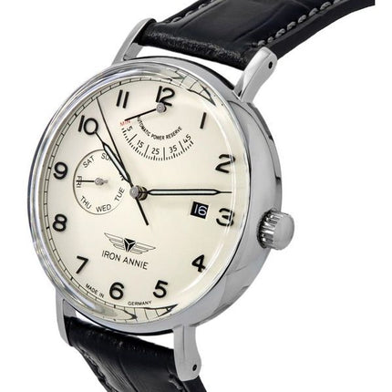 Montre pour homme Iron Annie Amazonas Impressions avec bracelet en cuir et cadran beige automatique 59605