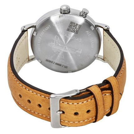 Montre pour homme Iron Annie Amazonas Impressions Moonphase Bracelet en cuir Cadran beige Quartz 59765