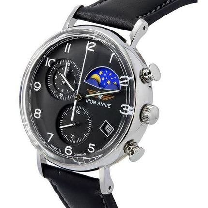 Montre pour homme Iron Annie Amazonas Impressions Chronographe Moonphase Cadran noir Quartz 59942