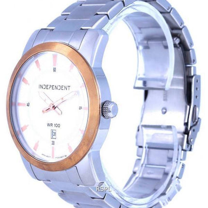 Montre pour homme Independent en acier inoxydable avec cadran blanc et quartz IB5-438-11.G 100M