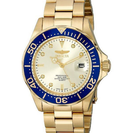 Invicta Pro Diver Quartz Ion or plaqué 200M 14124 montre homme