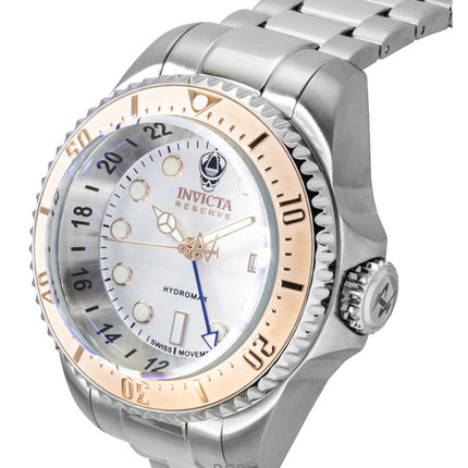 Montre homme Invicta Hydromax 16964 1000M, cadran argenté, acier inoxydable, quartz, plongée.