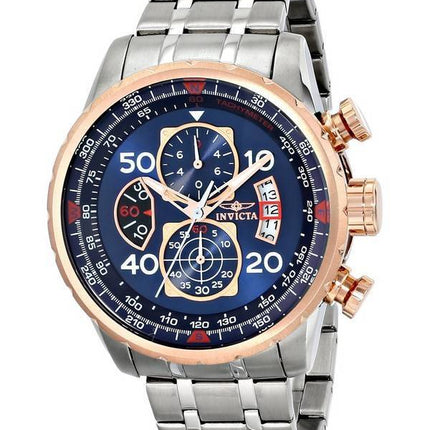 Montre Invicta Aviator Quartz chronographe cadran bleu 17203 masculine