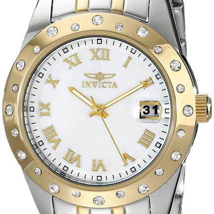 Invicta Angel mère de perle Date affichage 17489 Women Watch Dial