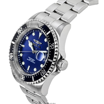Montre de plongée Invicta Pro Diver 22054 pour homme, acier inoxydable, cadran bleu, quartz, 200 m