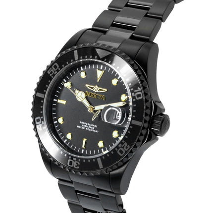 Montre homme Invicta Pro Diver Zager Exclusive, acier inoxydable, cadran noir, quartz, 23402, 200 m