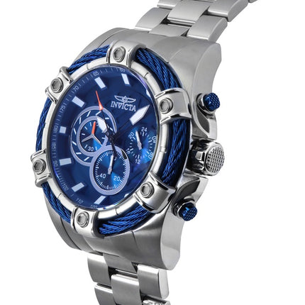 Montre homme Invicta Bolt chronographe en acier inoxydable, cadran bleu, quartz, 25513, 100 m