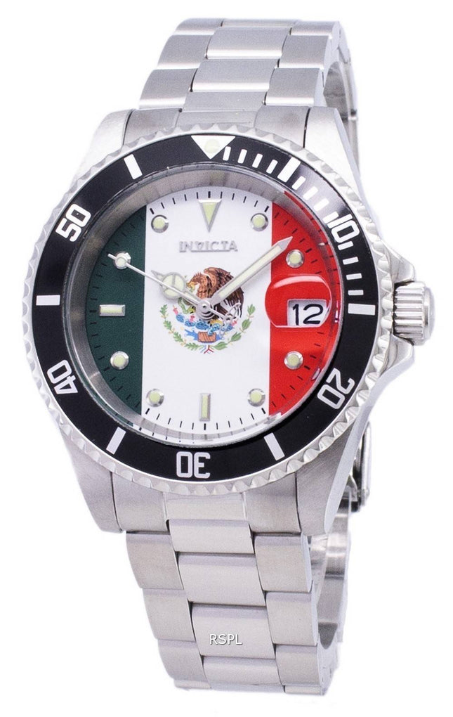 Invicta Pro Diver 28702 limitée Watch World Soccer Mexique Edition automatique 200M hommes
