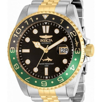Montre pour homme Invicta Pro Diver cadran noir en acier inoxydable bicolore automatique 35151 100M