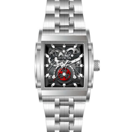 Montre pour homme Invicta Speedway en acier inoxydable avec cadran squelette noir et quartz 41645