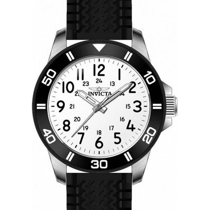 Montre pour homme Invicta Pro Diver avec bracelet en silicone et cadran blanc à quartz 43629 100M