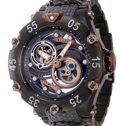 Montre pour homme Invicta Reserve Venom Cobra, bracelet en silicone, bronze à  canon et cadran marron, automatique 43917 200M