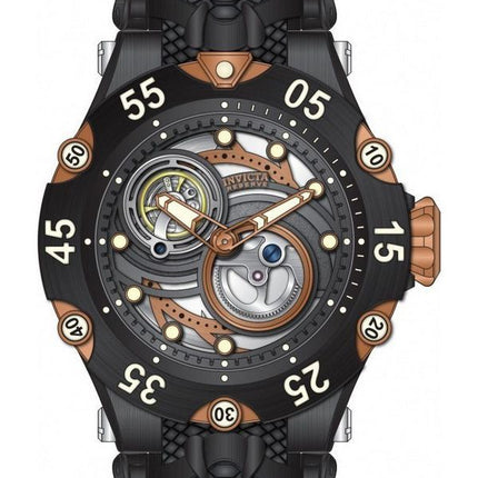 Montre pour homme Invicta Reserve Venom Cobra, bracelet en silicone, bronze à  canon et cadran marron, automatique 43917 200M
