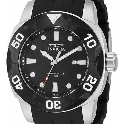 Montre pour homme Invicta Sea Spider en acier inoxydable et bracelet en polyuréthane Cadran noir Quartz 44116 100M