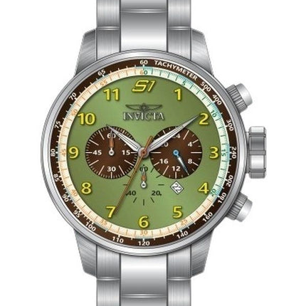 Montre Invicta S1 Rally Chronograph Acier inoxydable Cadran vert Quartz 44951 100M Homme