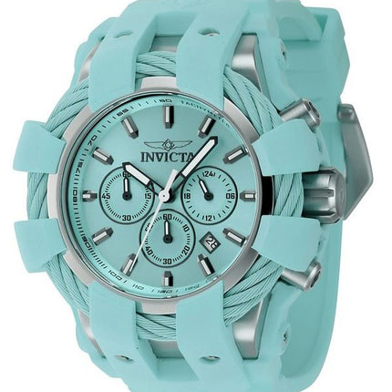 Montre pour homme Invicta Bolt Chronographe GMT Bracelet en silicone Cadran turquoise Quartz 45168 200M