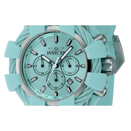 Montre pour homme Invicta Bolt Chronographe GMT Bracelet en silicone Cadran turquoise Quartz 45168 200M