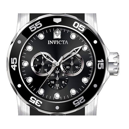 Montre pour homme Invicta Pro Diver Scuba GMT avec bracelet en silicone et cadran noir à quartz 45721 100M