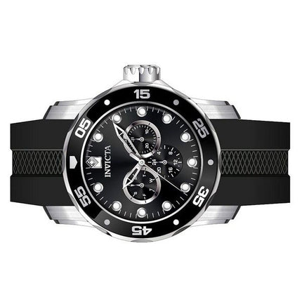 Montre pour homme Invicta Pro Diver Scuba GMT avec bracelet en silicone et cadran noir à quartz 45721 100M