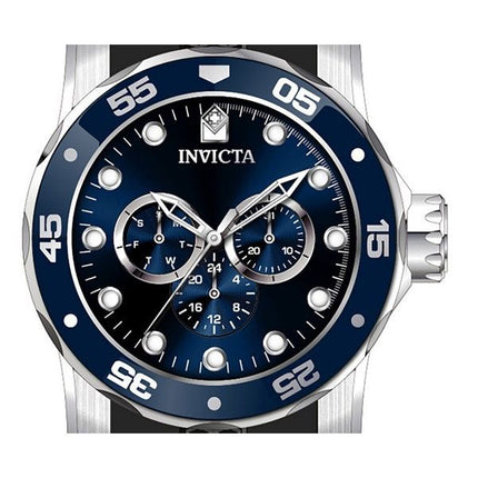 Montre pour homme Invicta Pro Diver Scuba GMT avec bracelet en silicone et cadran bleu à quartz 45722 100M