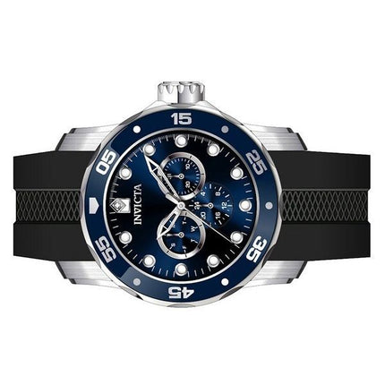 Montre pour homme Invicta Pro Diver Scuba GMT avec bracelet en silicone et cadran bleu à quartz 45722 100M