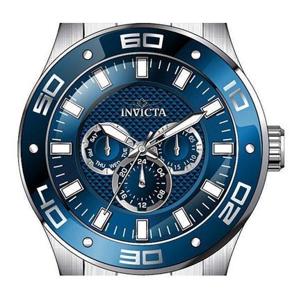 Montre pour homme Invicta Pro Diver Scuba GMT en acier inoxydable avec cadran bleu à quartz 45757 100M