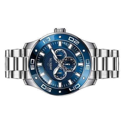 Montre pour homme Invicta Pro Diver Scuba GMT en acier inoxydable avec cadran bleu à quartz 45757 100M