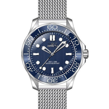 Montre pour homme Invicta Pro Diver en acier inoxydable avec cadran bleu et quartz 45981